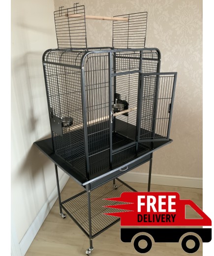 Parrot-Supplies Arizona Open Top Parrot Cage - Black